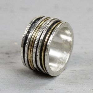 JEH SIERADEN | Ring zilver + Gold Filled Strak | 19436