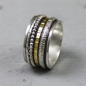 JEH SIERADEN | Ring zilver + Gold FIlled Creatief | 19691
