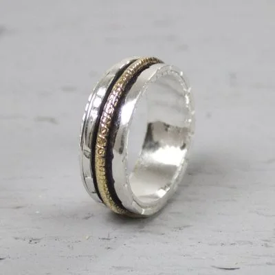 JEH SIERADEN | Ring zilver + Gold Filled Energiek | 18483