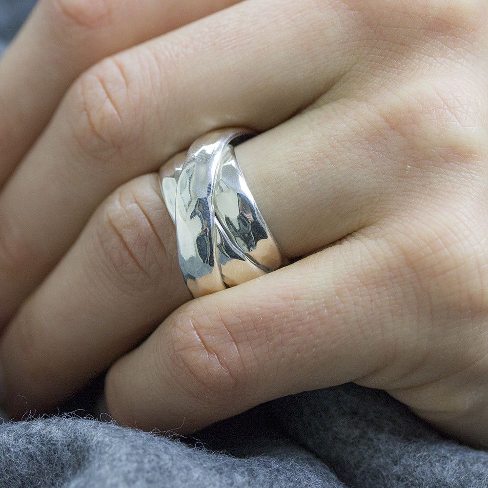 JEH SIERADEN | Ring zilver met hamerslag | 18102 - Afbeelding 2