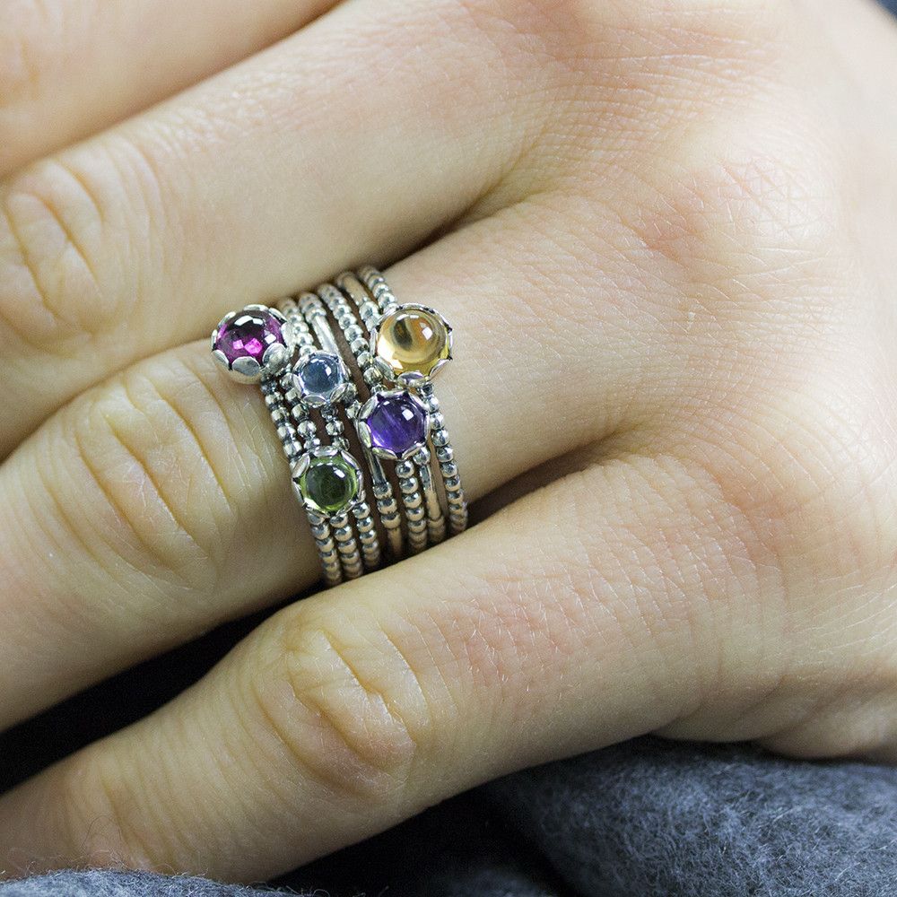 JEH SIERADEN | Ring zilver + Bl Top/Per/Rod/Am/Ci | 19811 - Afbeelding 2
